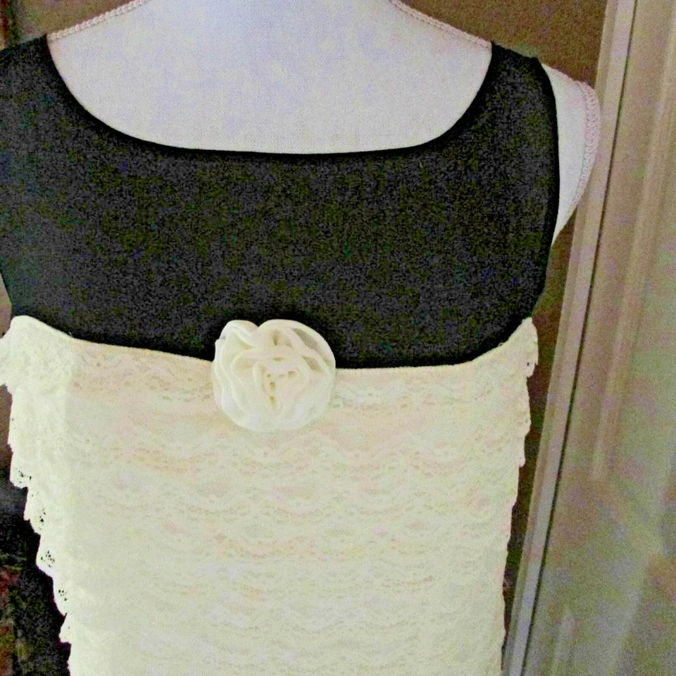 Vestido Georgette Encaje Volantes Color Bloque Rayas Behnaz Sarafpour Rosa Decoración Talla 7 Foto 2 de 4