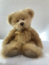 Russ Berrie Pennington Teddy Bear From the Past Gold Shiny Velvet Paws Bow