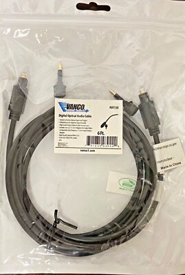 Vanco 6' Digital Optical Audio Cable ADT72X