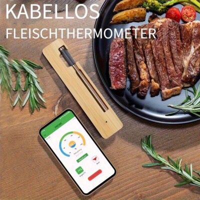 Fleischthermometer kabelloser BBQ-Grill Temperaturmesser Bluetooth