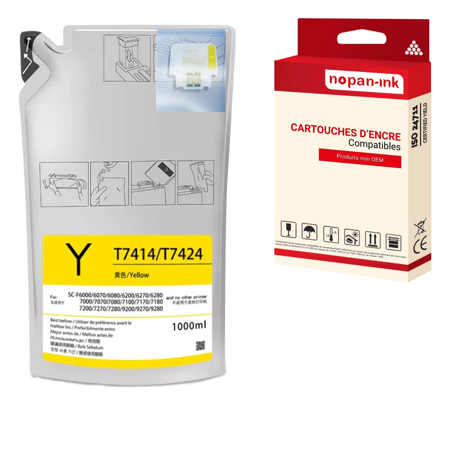 Sac encre jaune T7414 sublimation pour créer des maillots personnalisés