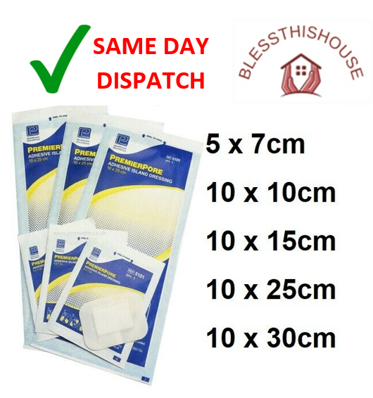 STERILE WOUND DRESSINGS FIRST AID PLASTER PAD PREMIERPORE ADHESIVE