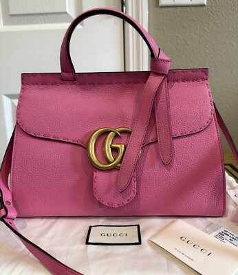 NWT Gucci GG Marmont Leather Top Handle Bag Purse