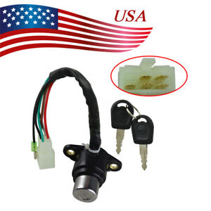 6-Wire Ignition Key Switch Replace 35100-413-007 For Honda Hawk 400/450 I/II 400