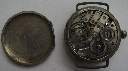 Trench wristwatch nickel chromiun case load manual enamel dial - Picture 7 of 12