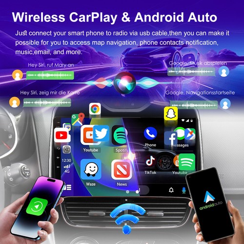 Para Renault Clio 4 2016-2019 Android 14 CarPlay Coche Estéreo GPS DAB+ AHD Navegación por Satélite - Imagen 7 de 18