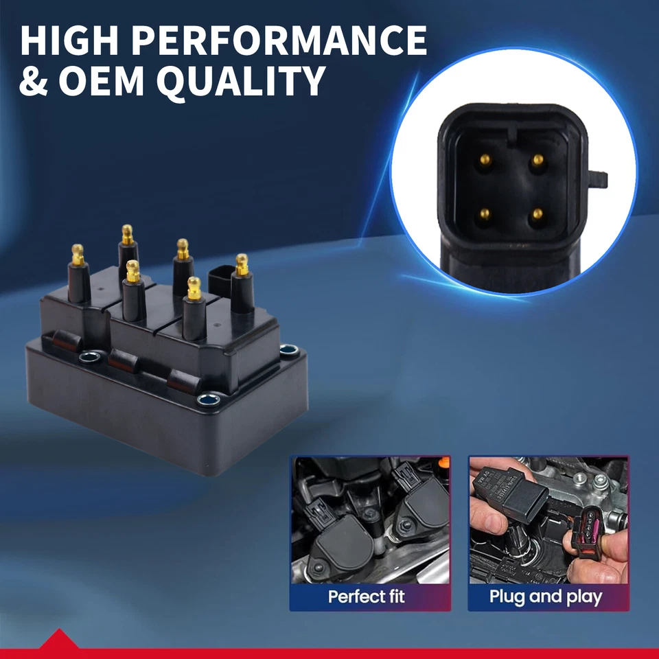 OEM Ignition Coil & 6x IRIDIUM Spark Plug Kits for Dodge Chrysler Town & Country - Image 3 of 4