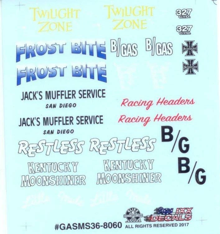 Slixx 8066 Gasser Mini Sheet 42 1/24/1/25 Waterslide Decal - Foto 8