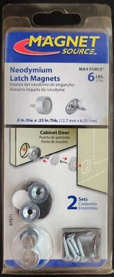 MASTER MAGNETICS Master Magnet 2 lb. Pull Rare Earth Magnetic Latch Kit (2-Piece per Pack) 075751