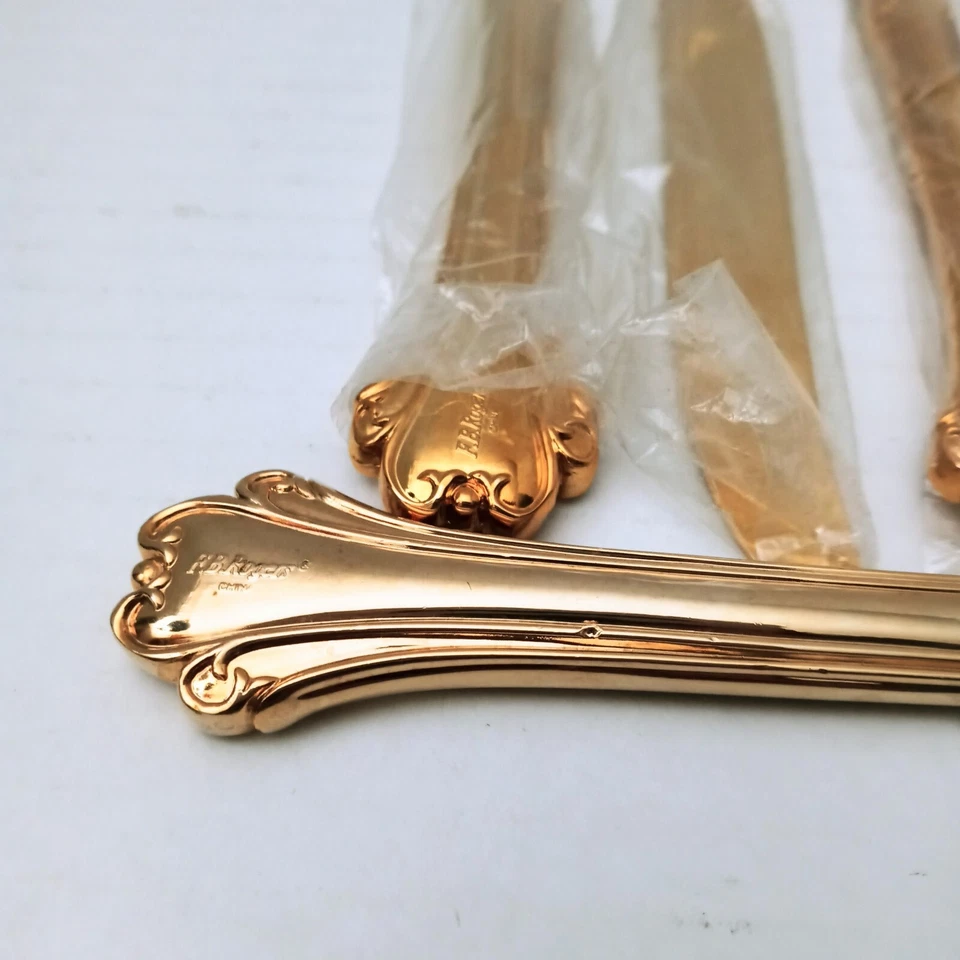 Cuchillos International Golden American Chippendale FB Rogers Electroplate Lote de 6 Foto 3 de 4