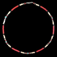 Native American Campitos Turquoise Heishi Necklace