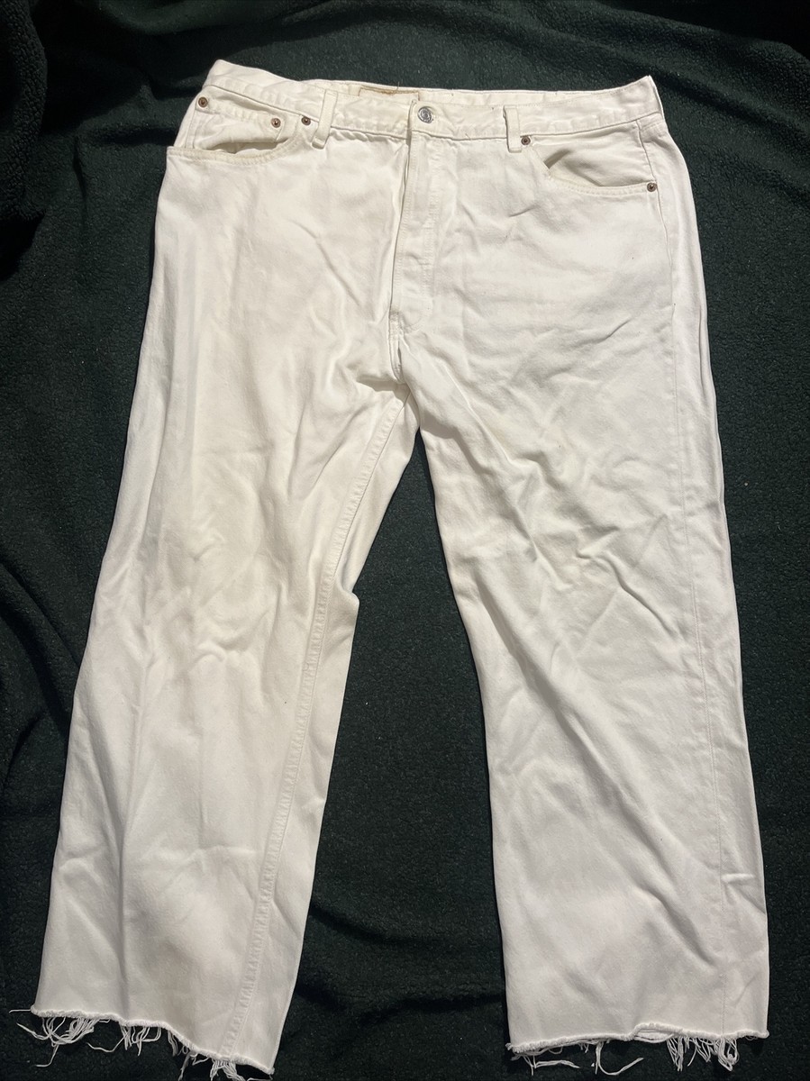 VTG 90's Levi's 501 White Denim Jeans pants Made In USA 36