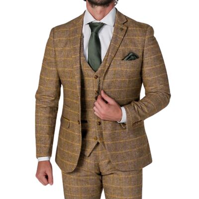 Paul Andrew Harris - Men's Brown 3 Piece Tweed Suit