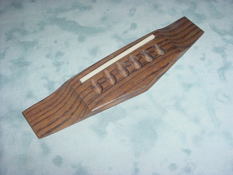 Vintage NOS Brazil Tiger Stripe Rosewood Bridge / Six String Acoustic Guitar