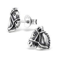 Pferde Ohrringe 925 Silber - Kinder MäDchen Pferd Ohrstecker Kinderohrringe