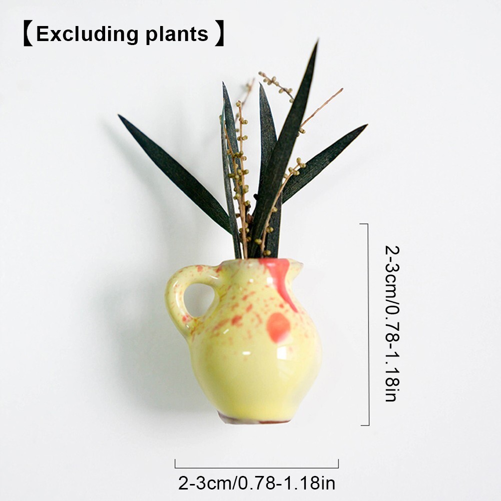 16 Mini Aimants Vase En Résine - Décoration Magnétique Pour Frigo, Tableau Blanc - Kit Coloré, Aimant Puissant - 7