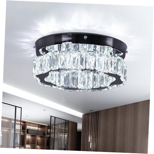 Crystal Flush Mount Ceiling Light Small Chandelier Light Fixture Cool White
