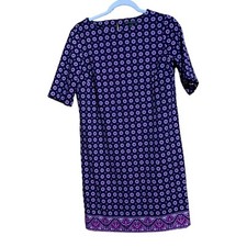 Banana Republic Sheath Dress Womens 6 Multicolor Floral Artsy Short Sleeve