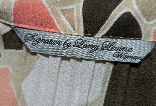 LARRY LEVINE Bell Sleeve MINI PLEAT Top Shirt PEACHY Pink Brown Womenys PLUS 1X - Picture 7 of 13