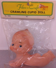 Vintage Fibre-Craft No. 3030 4 1/4" Crawling Cupid Doll - New. BR