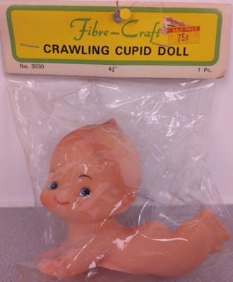 Vintage Fibre-Craft No. 3030 4 1/4'' Crawling Cupid Doll - New. (BR)