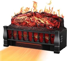 Electric Fireplace Log Set Heater , Remote,Overheating Protection,Dimmable