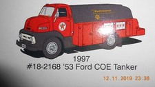1997-First Gear 1953 Ford C-600 Tanker Body 1/34 Scale Diecast Texaco Star NIB
