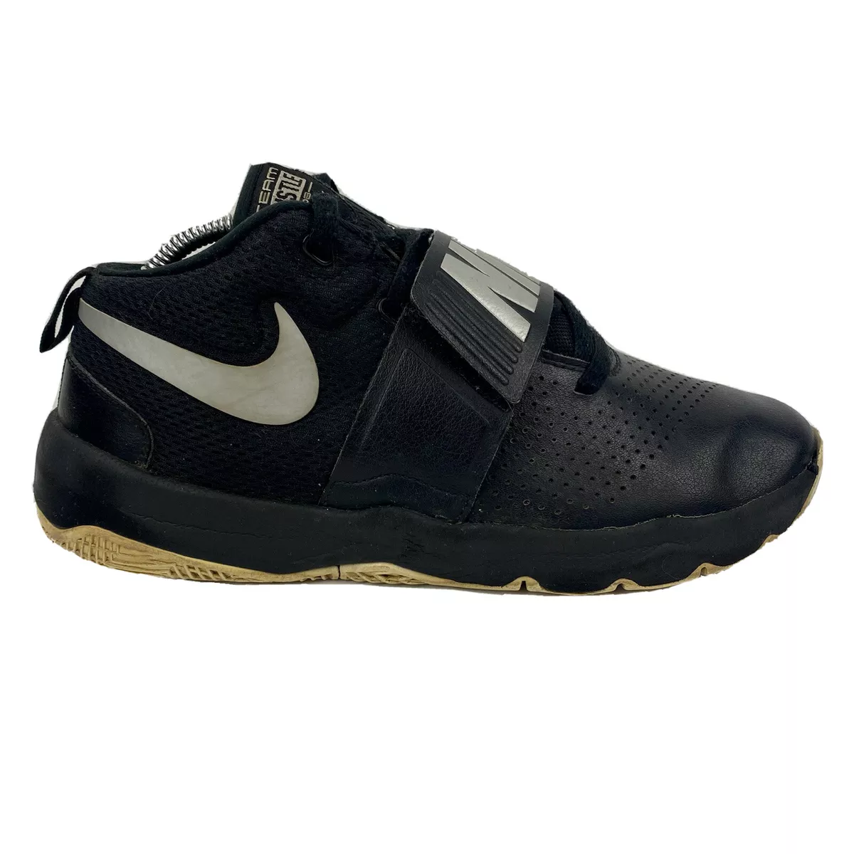 Nike Team Hustle D8 Black Silver Basketball Shoes 881941 001 Size