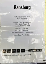 ITW Ransburg, Devilbiss 79001-06 O-Ring, / Kalrez 2-011 Cure Date 2017 [A9B4]