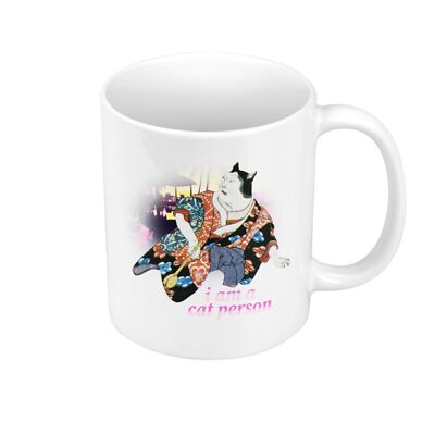 Tasse Keramik Mug I Am A Cat Person Collage Kunst Retro Illustration Parodie