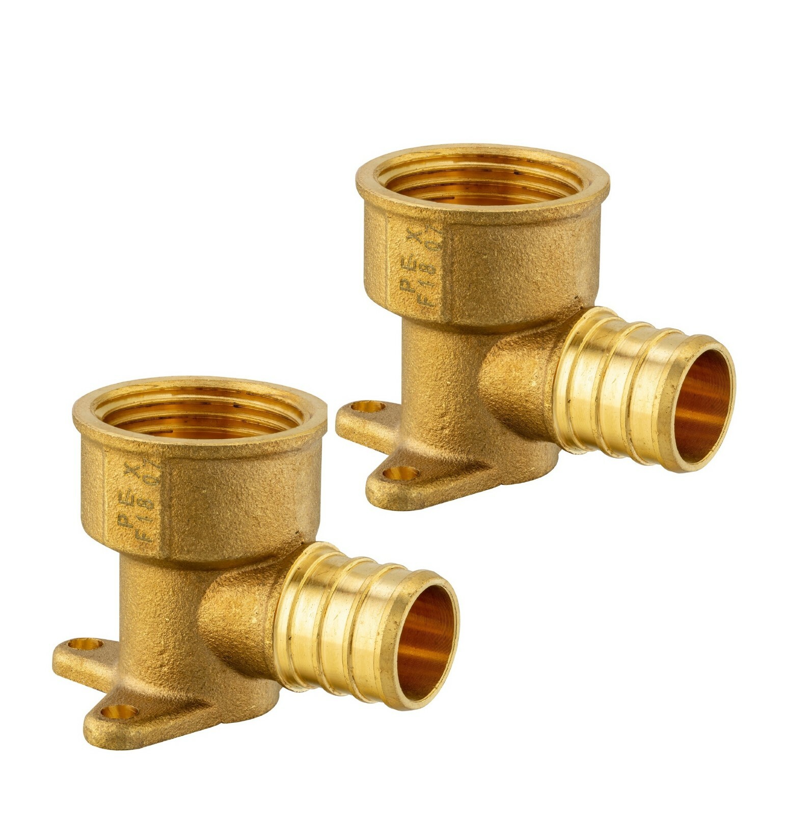 2 Pieces 3/4" PEX x 3/4" Female NPT  Drop Ear Elbow Crimp Brass Fitting  No Lead