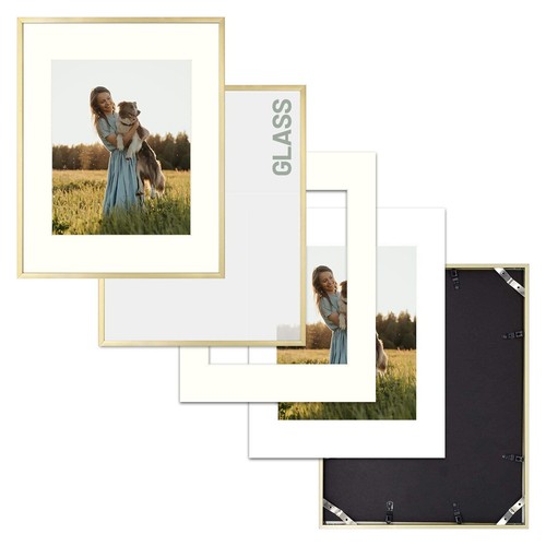 6er-Pack 11x14 Aluminium Metall Bilderrahmen mit elfenbeinfarbener Matte für 8x10 Foto - Bild 5 von 6