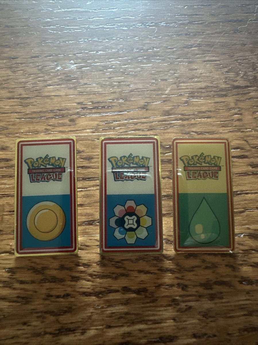 Vintage Pokemon League Gym Badges Pins 1995 1996 & 1998 2000 Lot of 3