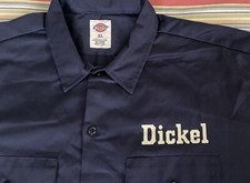 Dickies X-LRG Blue work shirt Dickel Whiskey NWT Brand new white lettering