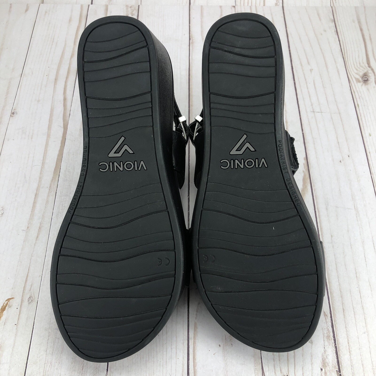 Vionic Atlantic Lovell Adjustable Strap Wedge Bla… - image 11