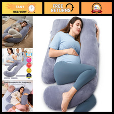U Shaped Pregnancy Pillow for Sleeping - Full Body Support, Removable Cover, 57"