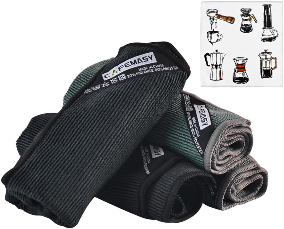 Barista Towels Espresso Bar Accessories 4 Pack Soft Absorbent Non-Abrasive Micro