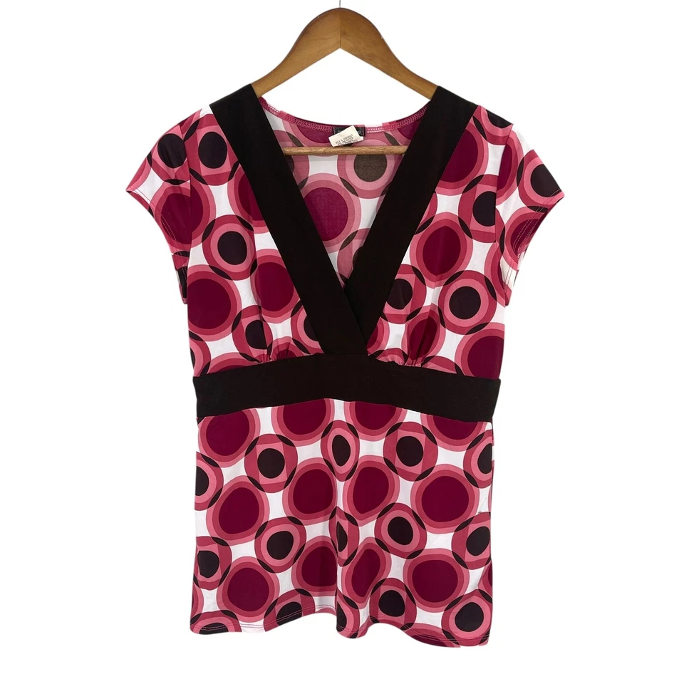 Camisa feminina vintage Y2K declaração império artístico cintura círculo surplice EUA tamanho G - Imagem 3 de 4