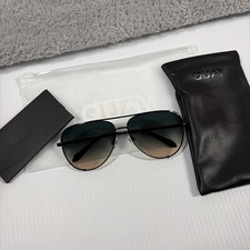 Quay High Key Extra Large Sunglasses 77711 Black/Palm Taupe Aviator NEW