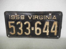 Vintage Virginia License Plate