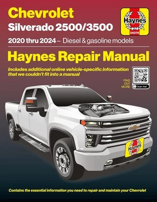 Chevrolet Silverado 2500/3500 (2020-2024) Haynes shop service Repair Manual book