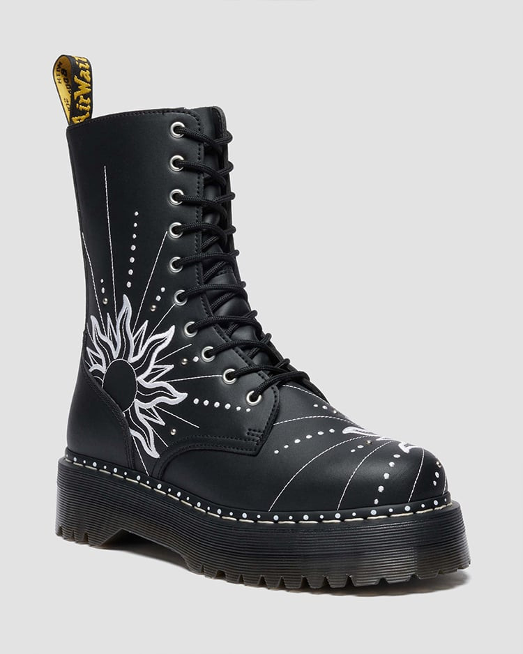 Dr.Martens Jadon Hi Solar Flare 10 Holes Boots Black 41810001 Men's Size image 5