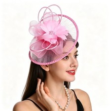 Hairpiece Mesh Flower Headband Flower Fascinator Elegant Vintage Mesh Veil Hat
