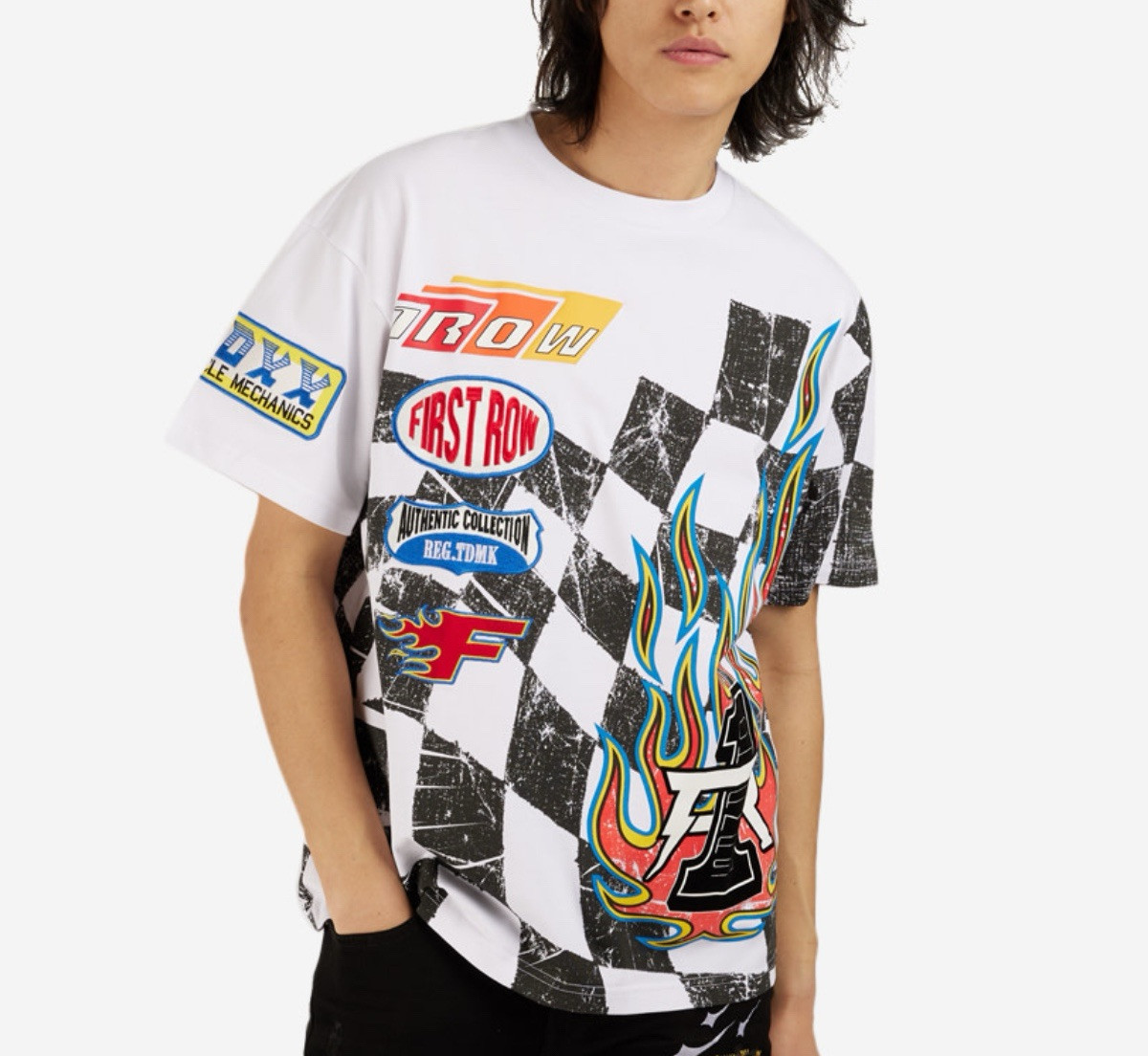 T shirt uomo prima fila grafica corsa
