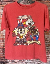 Vtg 1993 Looney Tunes TAZ Bugs Bunny Hip-Hop Single Stitch T-Shirt Adult Size L