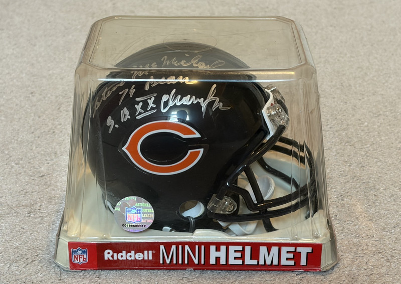 Steve McMichael Signed Autographed Mini Helmet Chicago Bears SB XX Champion Rare