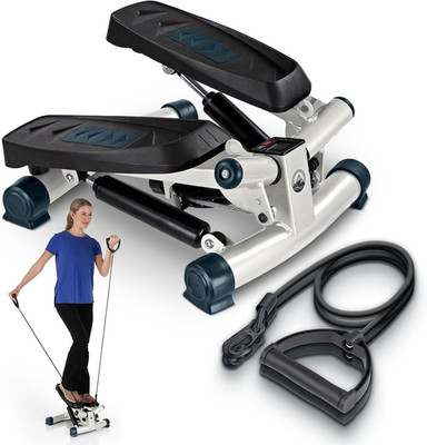 Compact Portable Stair Stepper with LCD & Resistance Bands for Full-Body Workout