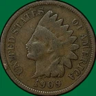 1909 Indian Head Cent Good G Coin #40786