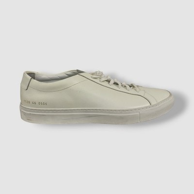 Common Projects Men's White Achilles Low-Top Sneaker Shoes Size 46
