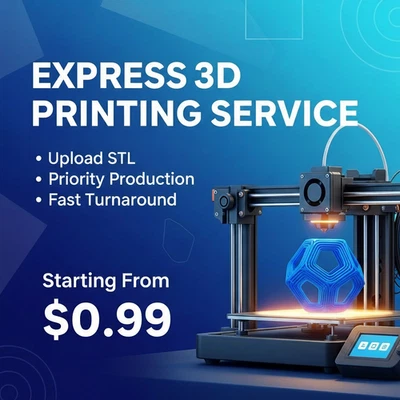 Express 3D Printing Service 24–48 Hours | Fast STL Print Priority Production - Image 1 of 4